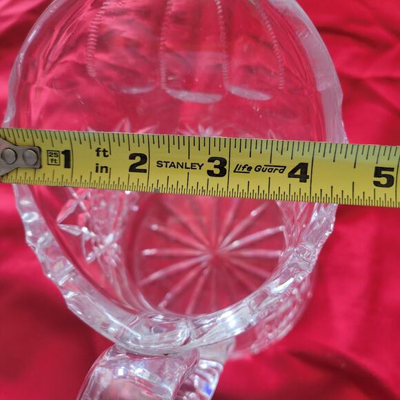Vintage Lead Crystal Cut Glass Pitcher Stunning Brilliant Star Flower Pattern - Picture 11 of 12